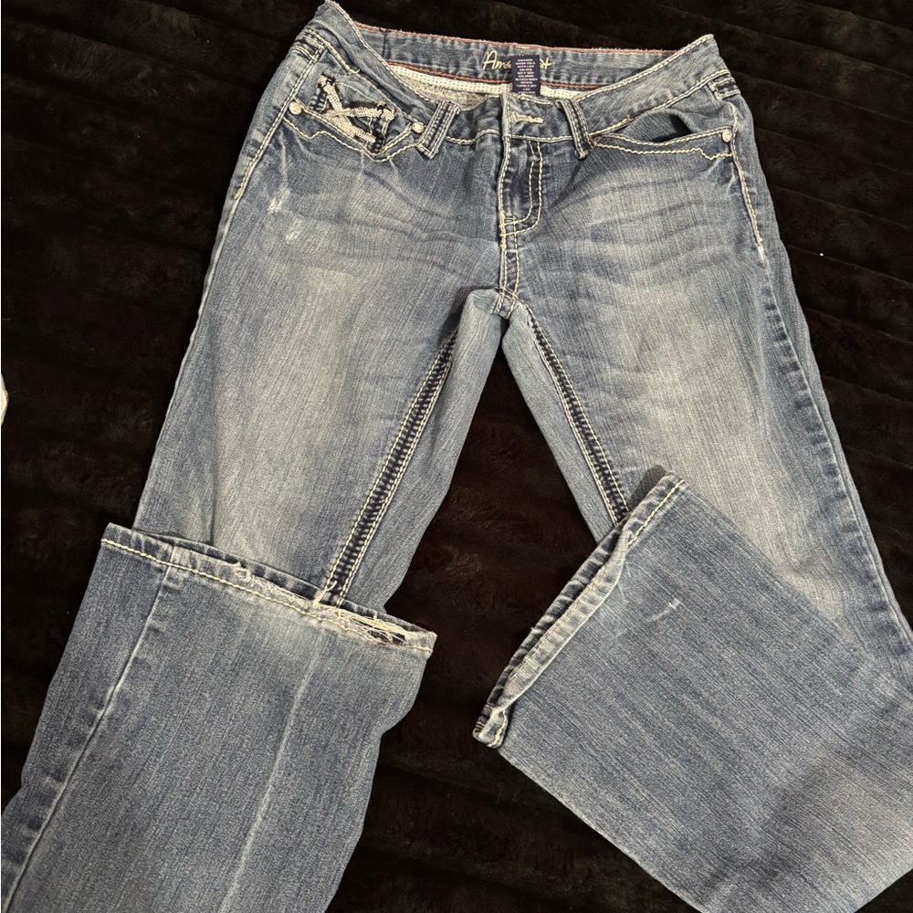 Amethyst Jeans Blue Flare Wide Leg Denim